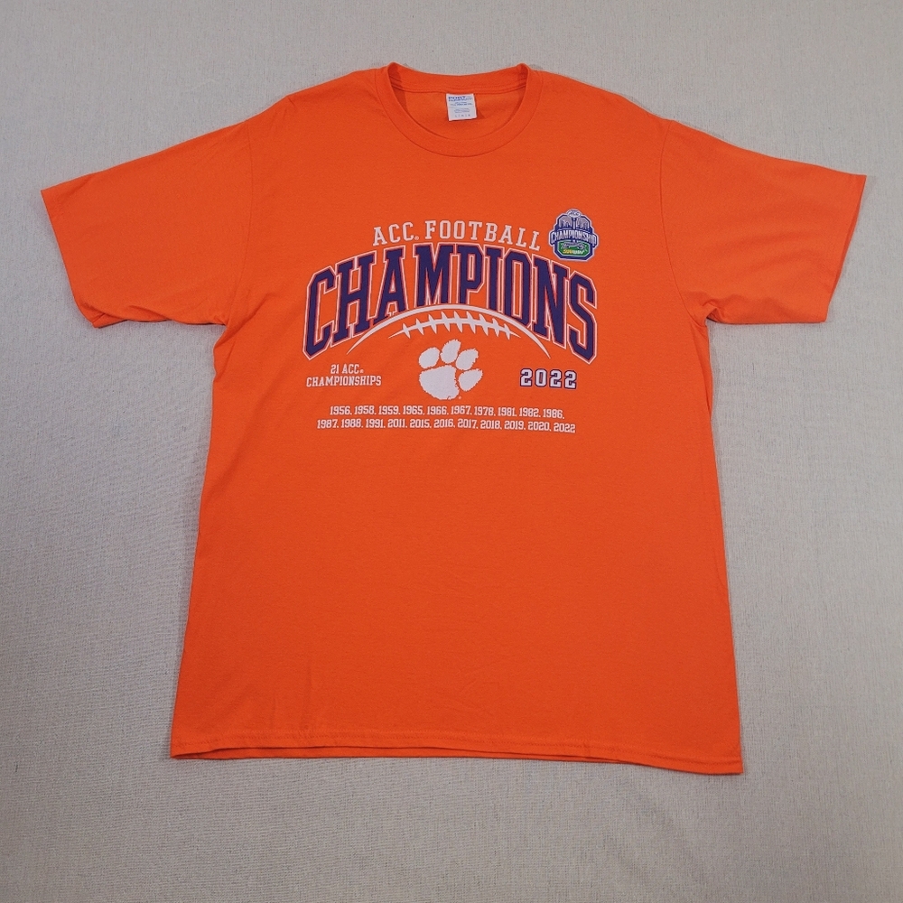 Sc Clemson Tigers 2022 SGA ACC FOOTBALL CHAMPIONS Graphic Tee Mens Large EUC